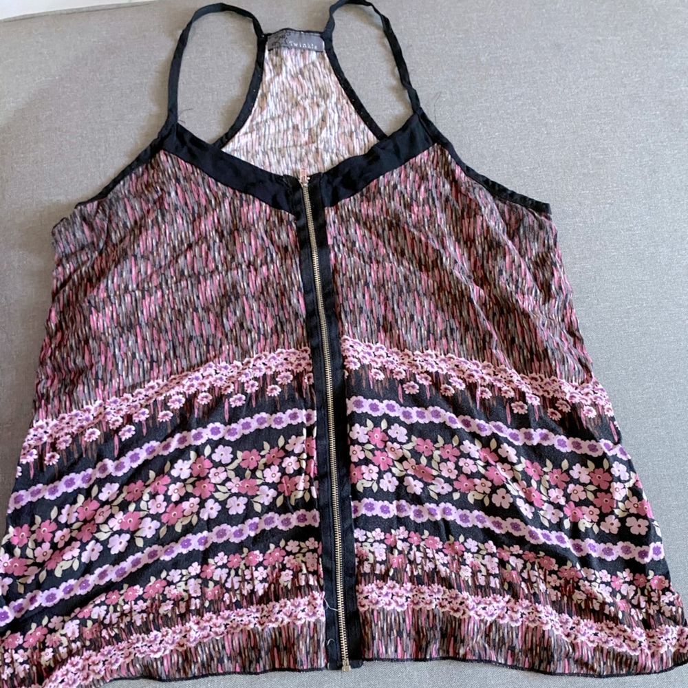 Pink Zip up Tank Top
